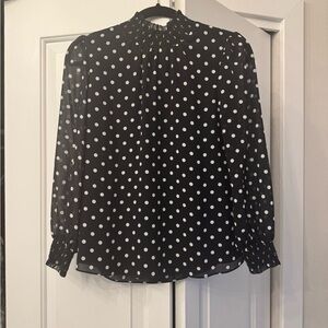 J. Crew Black and White Polka Dot Blouse